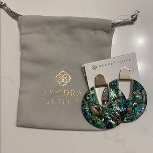 Kendra Scott Diane earrings abalone shell gold NWT